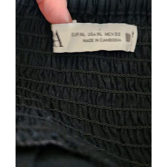 ZARA Linen Blend Strappy Keyhole Back Midi Dress in Black WOMEN'S XL - Picture 6 of 11